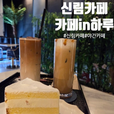 [카페in하루]신림 심야 야간 아침 영업 애견동반 야간 신림디저트 카페