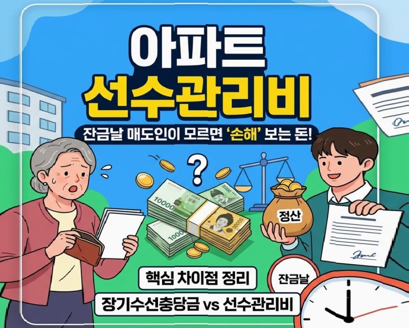 아파트 선수관리비 잔금날 매도인이 모르면 손해보는 정산, 장충금과 차이점 정리