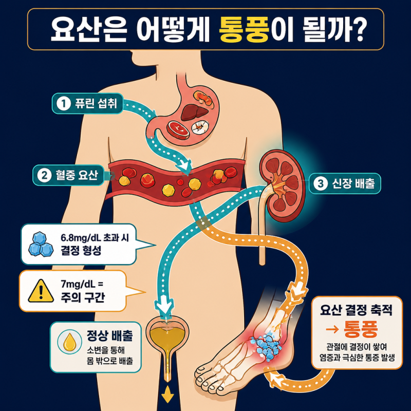 "요산 수치 7이면 통풍일까?" 남자 여자 정상수치와 관리 방법