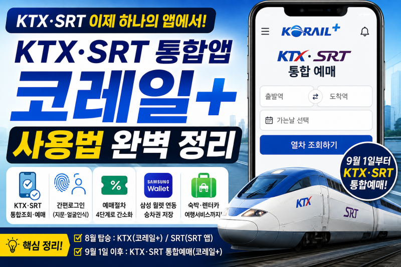 KTX·SRT 통합앱 코레일+ 사용법｜설치부터 예매·통합회원까지 총정리