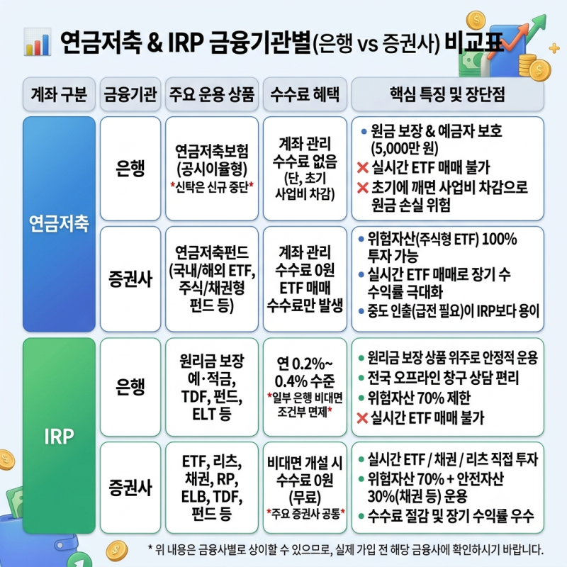 5분만에 끝내는 연금저축펀드 vs IRP 완벽비교! 토스? 카카오뱅크? 은행/증권사 어디가 좋을까?