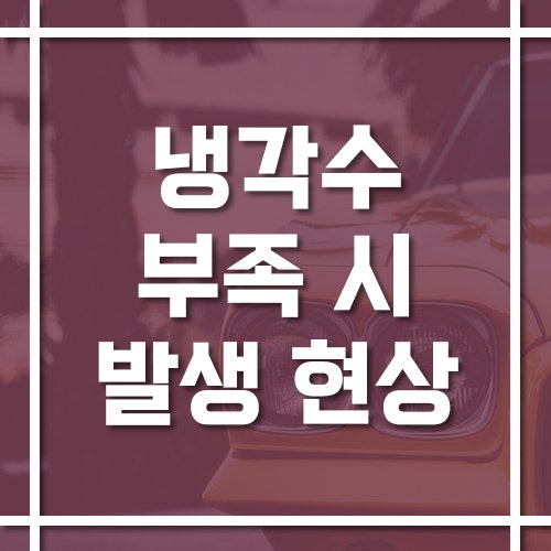 냉각수 부족 시 발생하는 현상과 경고등 켜졌을 때 대처 방법
