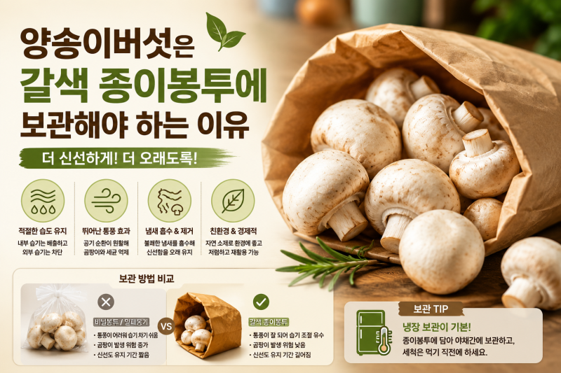 양송이버섯은 갈색 종이봉투에 보관해야 하는 이유