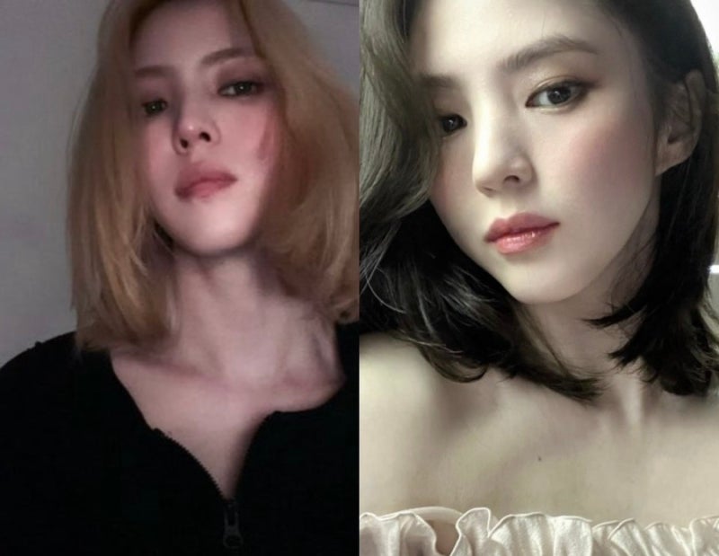 한소희 금발 탈색 단발 스타일링 퇴폐미 패션 얼굴 근황 타투제거