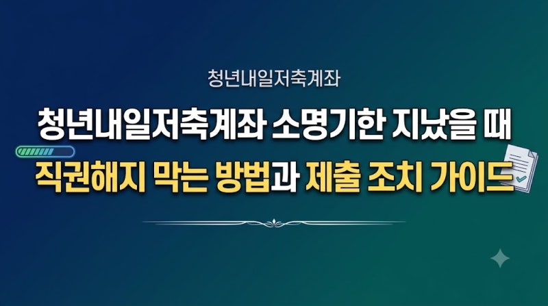 청년내일저축계좌 소명기한 지났을 때 직권해지 막는 방법과 제출 조치 가이드