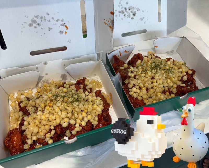 강릉중앙시장닭강정 맛집 강릉 닭강정 2호점 추천 기본 /매콤 비교