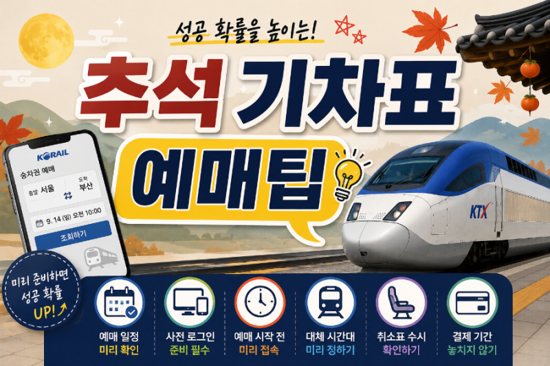 추석 기차표 예매 팁｜KTX·SRT 명절 승차권 예매 성공하는 방법