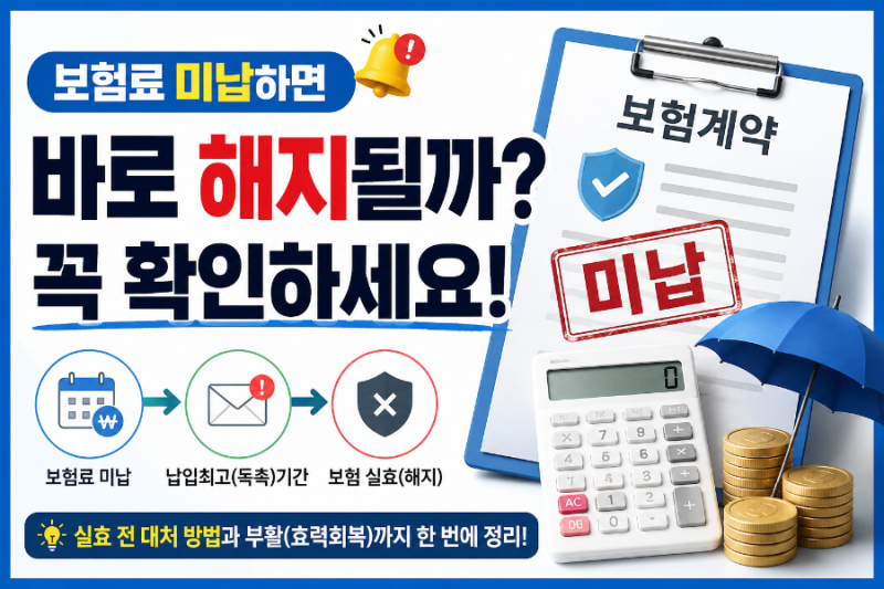 보험료를 못 냈을 때 바로 계약이 해지될까요?