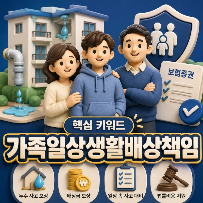 가족일상생활배상책임 특약의 가족 범위는 어디까지일까요? 누수 보장 확인 방법