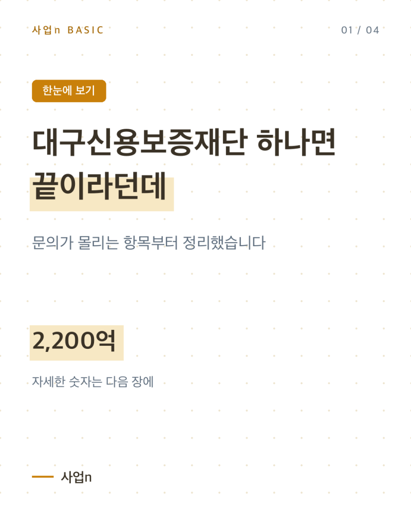 대구신용보증재단 하나면 끝이라던데, 시 자금과 구·군 특례보증은 따로입니다