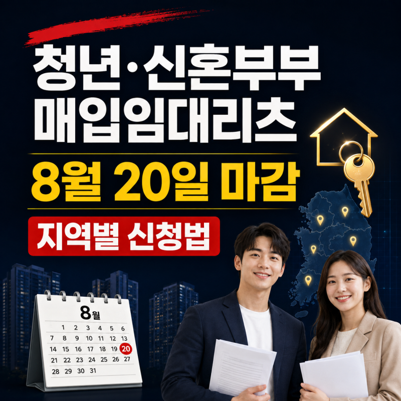 청년·신혼부부 매입임대리츠 8월 20일 마감｜지역별 신청법