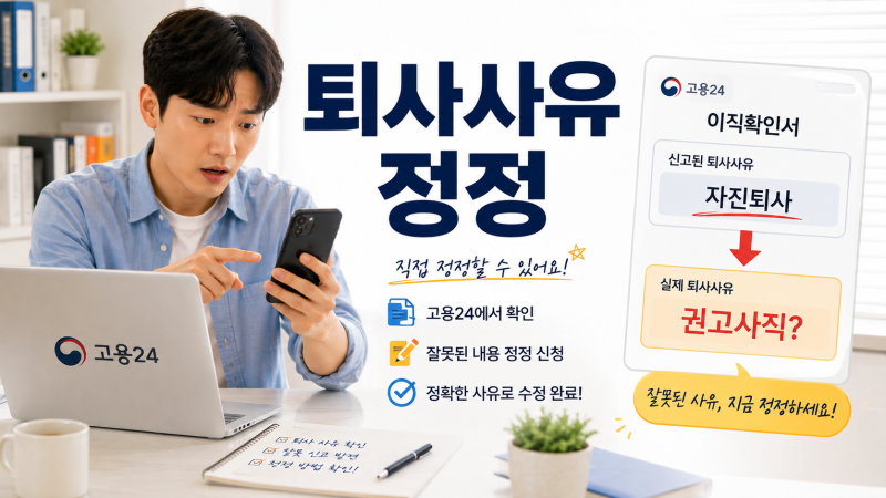 퇴사 사유가 자진퇴사로 잘못 신고됐다면 이 순서부터 확인하세요