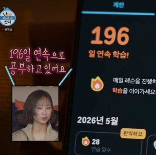 "196일 동안 진짜 이렇게 공부했다고요?" 나혼자산다 류혜영 어플 정체, 듀오링고 외국어 공부....