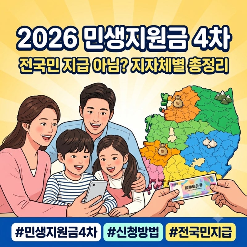 2026 민생지원금 4차 신청 전 꼭 확인해야 할 3가지 (거주 요건/지역별 금액)