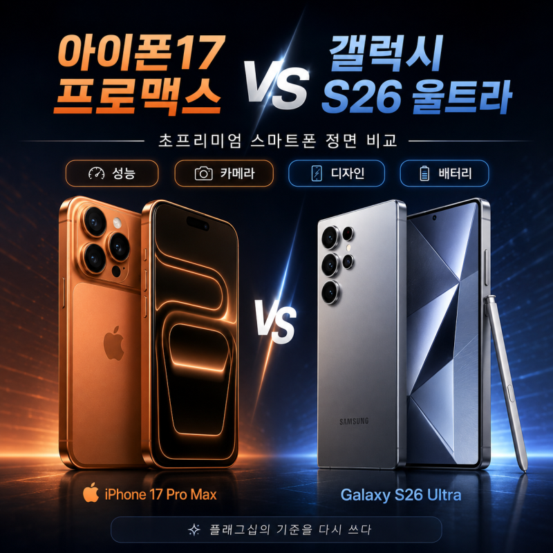 "엄마냐 아빠냐" 아이폰17 프로맥스 VS 갤럭시S26 울트라 스펙 라인업 비교