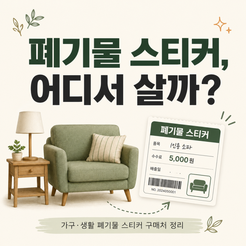 가구 생활 폐기물스티커 파는곳, 폐기물스티커 어디서 살까