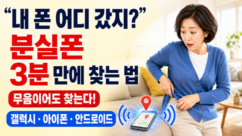 "내 폰 어디 갔지?" 스마트폰 분실 시 3분 만에 찾는 법 (갤럭시 · 아이폰 · 안드로이드 총정....