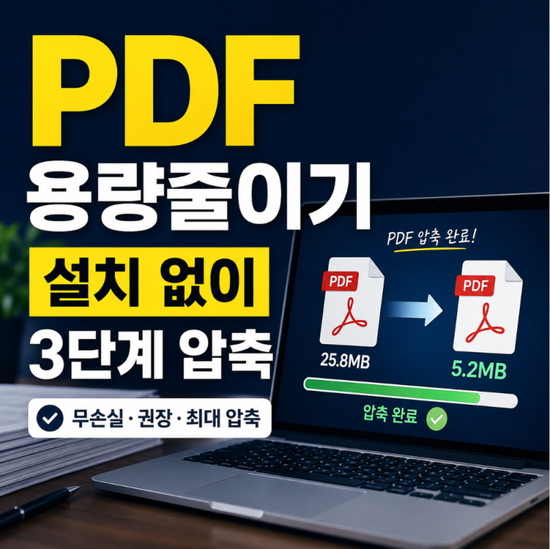 PDF 용량 줄이기 하는법, 프로그램 설치 없이 PDF 압축하는 방법