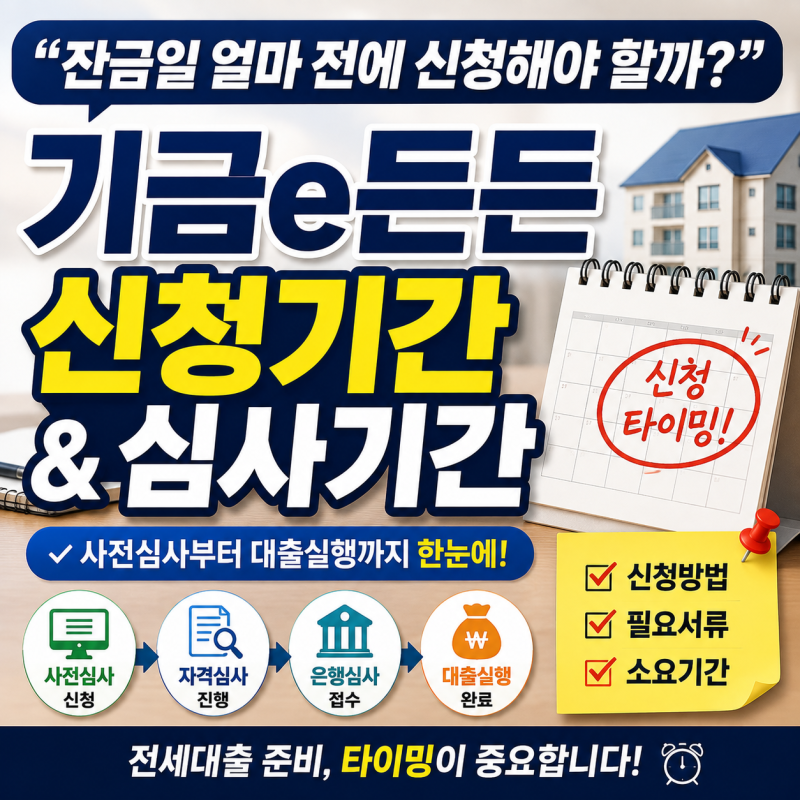 “잔금일 얼마 전에 신청해야 할까?” 기금e든든 신청기간과 심사기간
