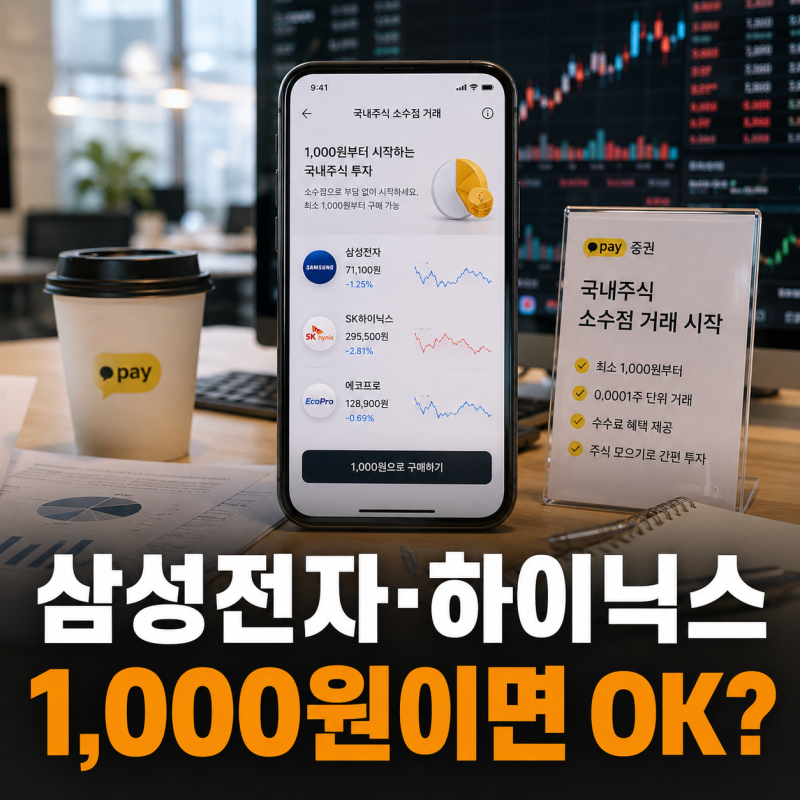 삼성전자·SK하이닉스 1,000원어치만 산다? 카카오페이증권 국내주식 소수점 거래 시작