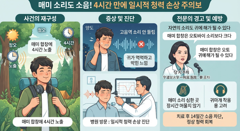 “매미 소리쯤이야” 했다가… 4시간 만에 청력 손상?