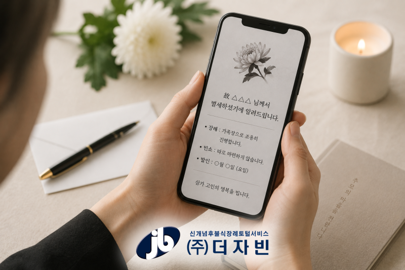 무빈소 장례 조의금, 받아도 될까요? 부고와 계좌번호는 어떻게 하나요? | ㈜더자빈
