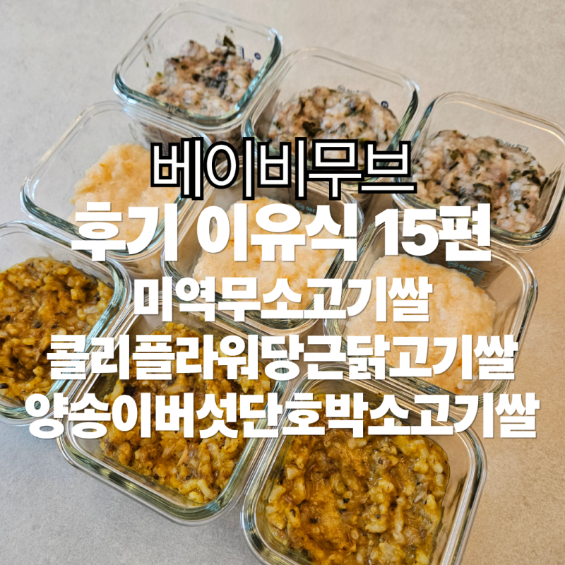 [후기이유식 15편] 미역무소고기진밥 콜리플라워당근닭고기진밥 양송이버섯단호박소고기진....
