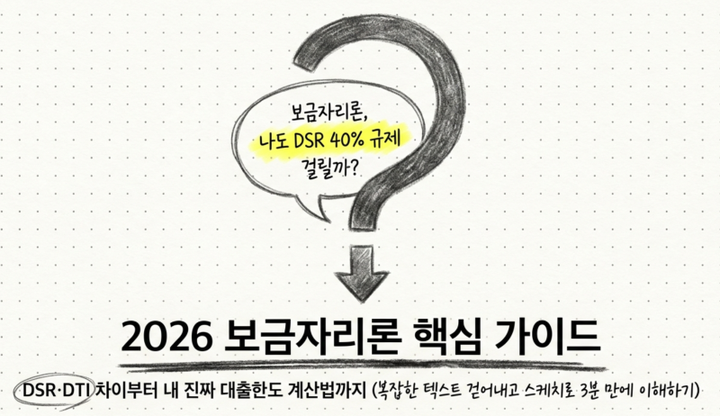 2026 보금자리론 DSR 적용될까?｜DTI 60%와 차이·대출한도 계산 총정리