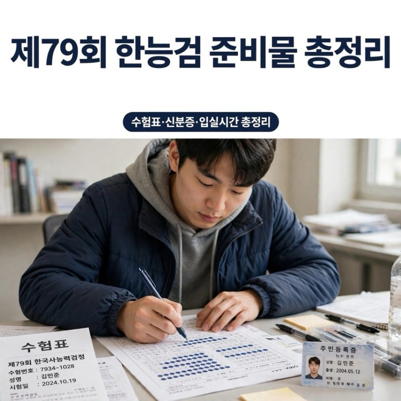 [2026 최신] 제79회 한능검 준비물 총정리! 입실시간·수험표·신분증·퇴실시간 한번에