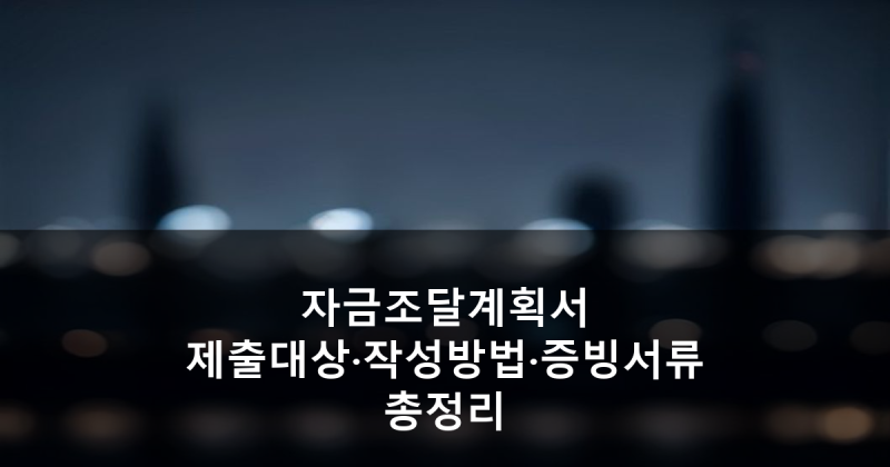 자금조달계획서 제출대상·작성방법·증빙서류 총정리