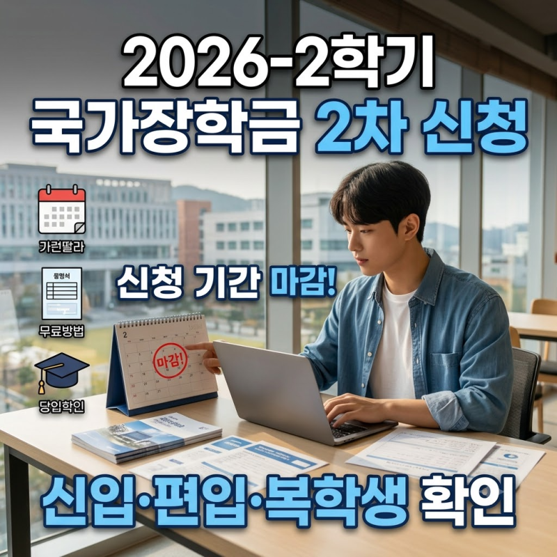 2026년 2학기 국가장학금 2차 신청기간 언제까지? 대상·구제·지급일 확인하기