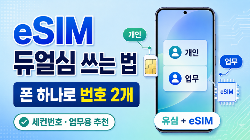 eSIM 듀얼심 쓰는 법｜폰 하나로 번호 2개, 갤럭시·아이폰 설정·알뜰폰 추천