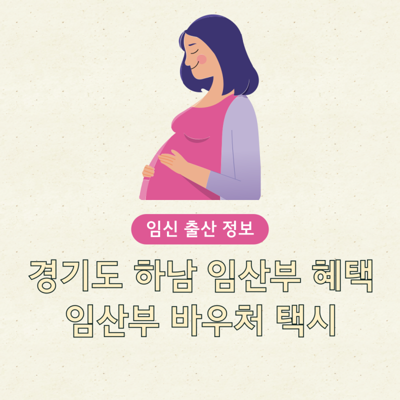 [임신 출산 정보] 경기도 하남시 임산부 혜택 받기 바우처 택시 신청 이용방법