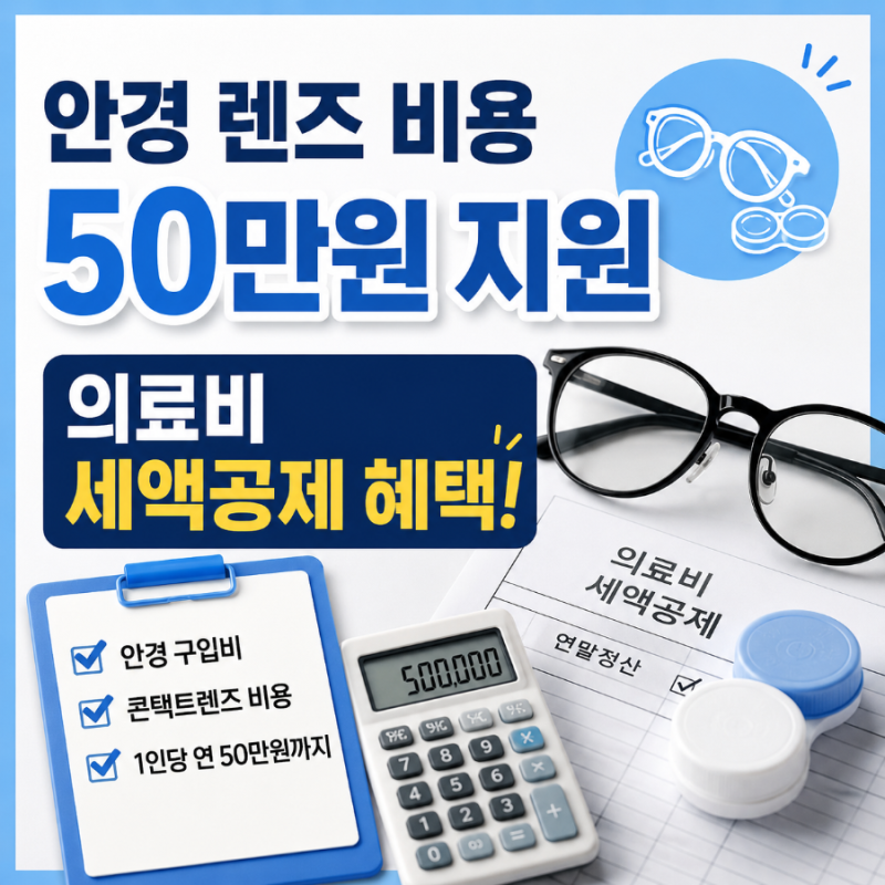 안경 렌즈 구입비 50만원까지 된다? 연말정산 의료비 세액공제 놓치지 마세요!