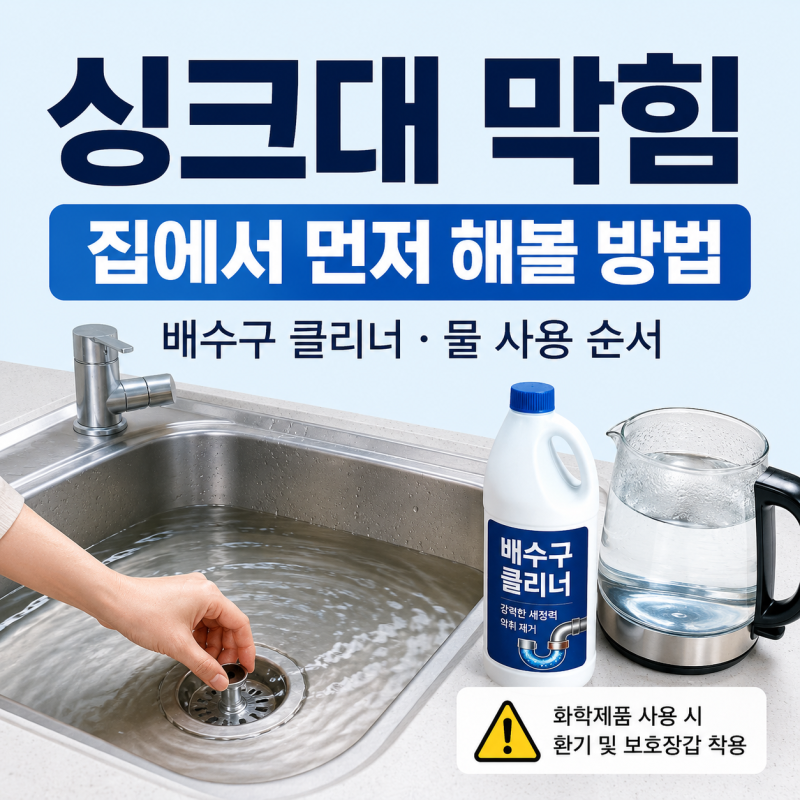 싱크대가 막혔을 때 집에서 먼저 해볼 수 있는 방법