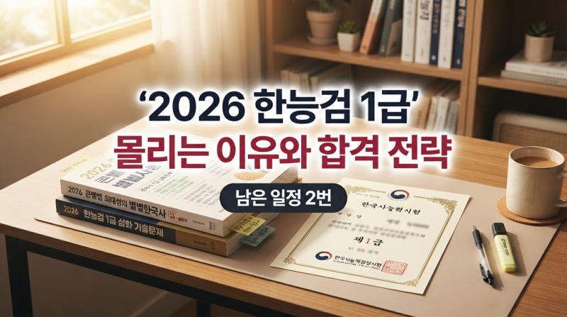 2026년 한능검 1급 몰리는 이유: 남은 시험일정과 단기 합격 전략