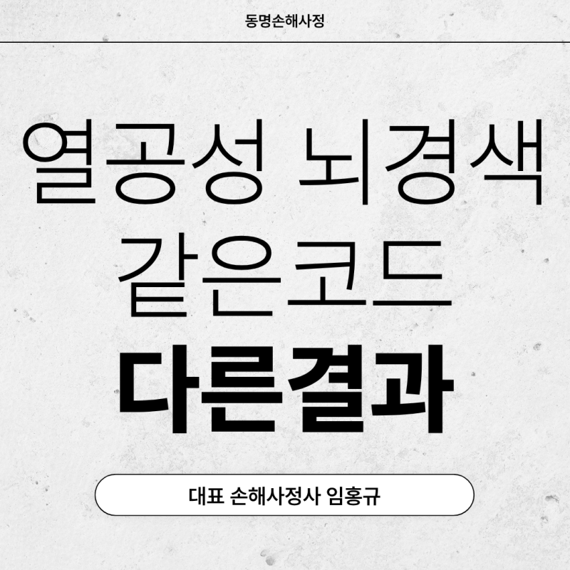 열공성 뇌경색 진단비, 코드(I63)는 같은데 왜 결과가 다를까?