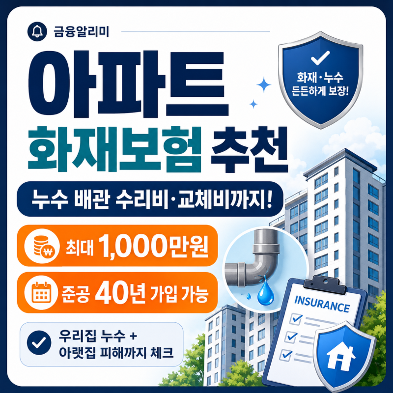 아파트 화재보험 누수 배관 수리 교체까지 보장되는 라이나손해