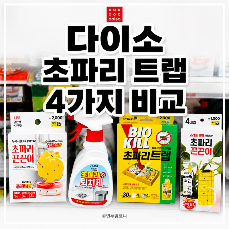 다이소 초파리 트랩 스프레이 화분 화장실 초파리 퇴치기 비교