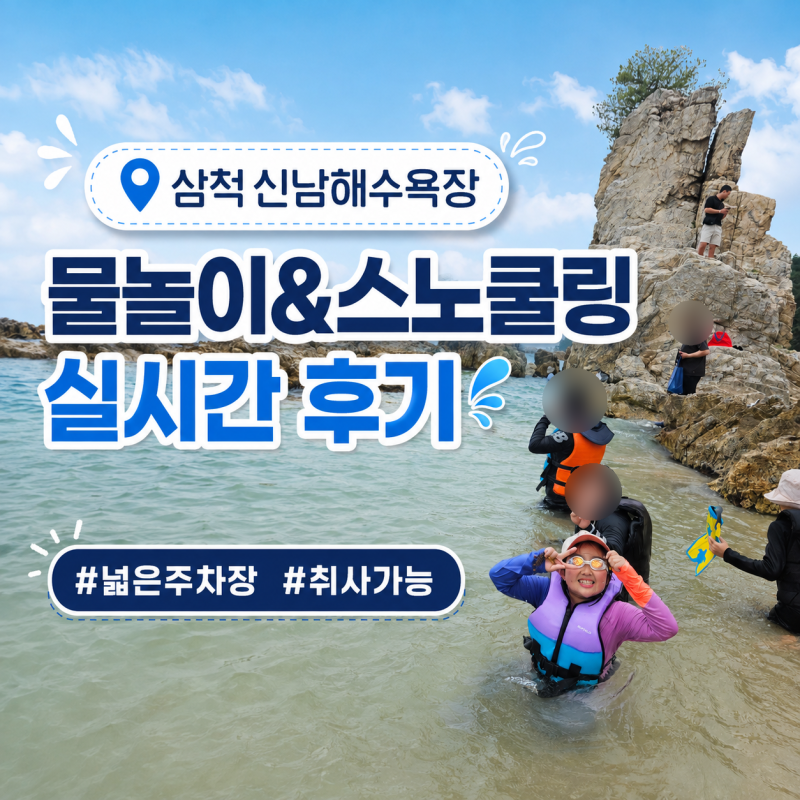 삼척 신남해수욕장 신남방파제 취사가능 물놀이&스노쿨링 실시간 후기
