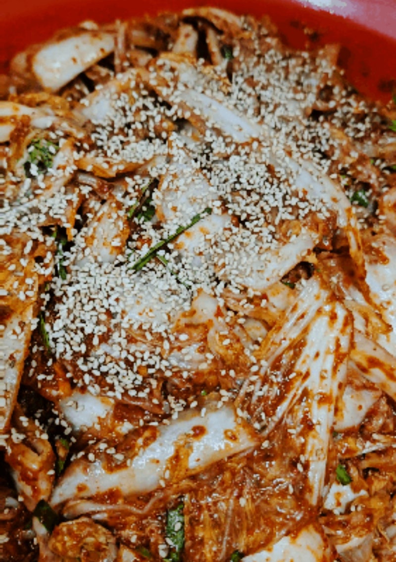 [일상/요리] 얼렁뚱땅 !후다닥! 초간단 배추 겉절이 황금레시피 & 배추 우거지 활용법 (배....