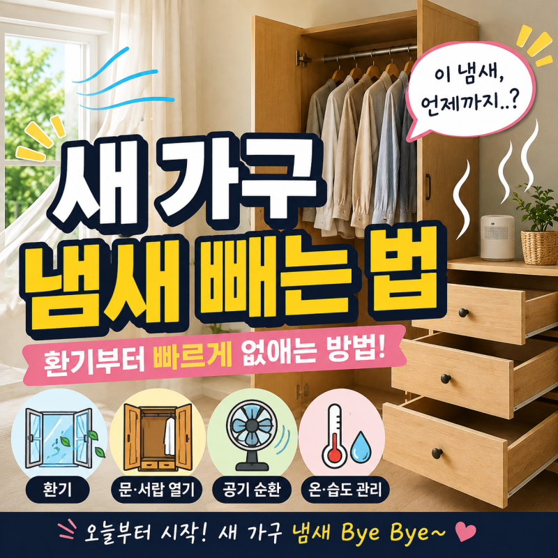 새 가구 냄새 빼는 법 환기부터 빠르게 없애는 방법