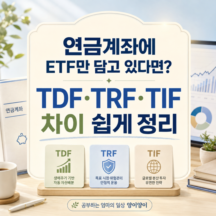연금계좌에 ETF만 담고 있다면? <b>TDF</b>·TRF·TIF 차이 쉽게 정리