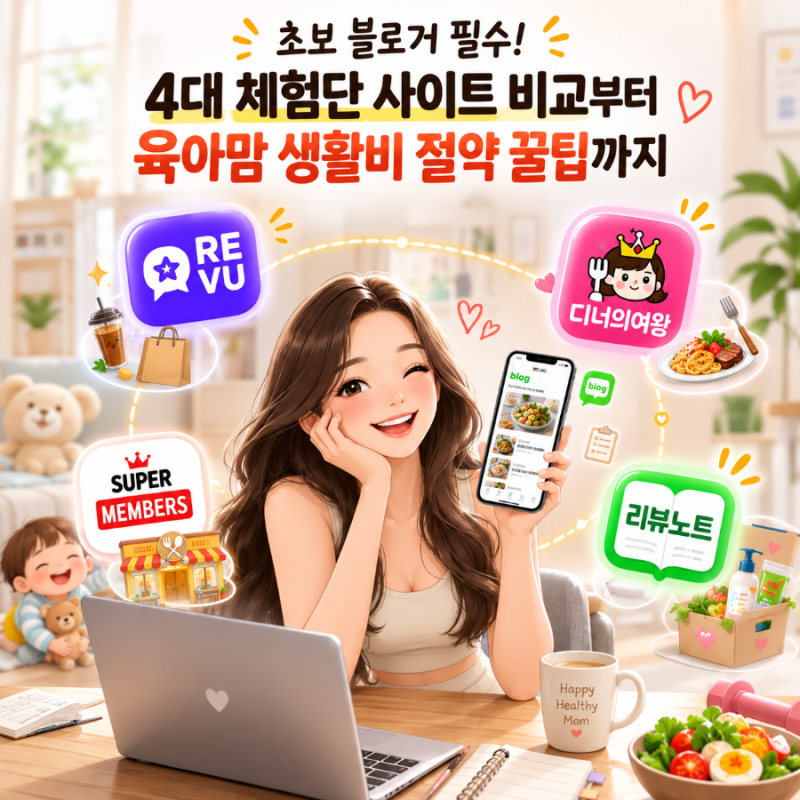 초보 블로거 필수! 4대 체험단 사이트 비교부터 당첨확률 높이는 육아맘 생활비 절약 꿀팁까....