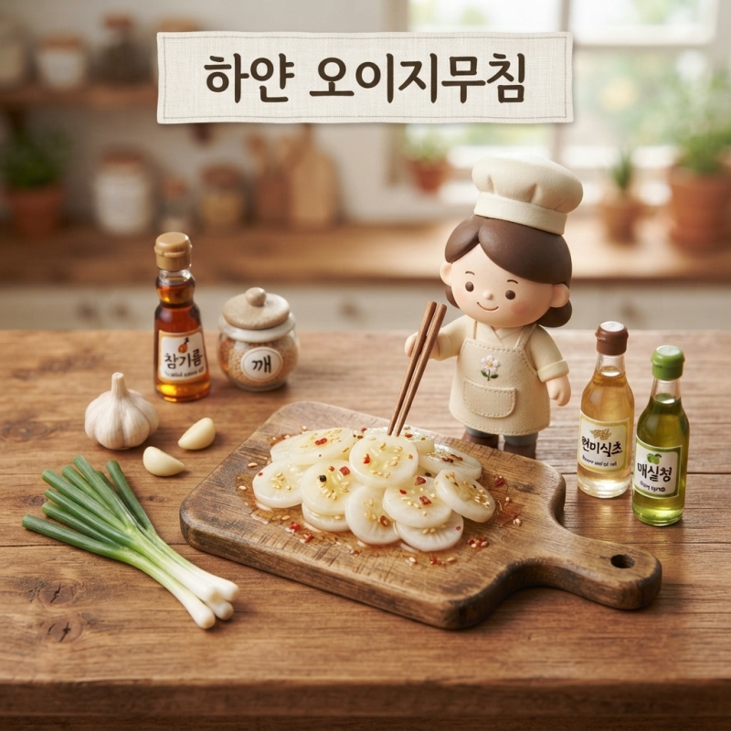하얀 오이지무침 만드는 법｜고춧가루 없이 깔끔하게 무치는 반찬