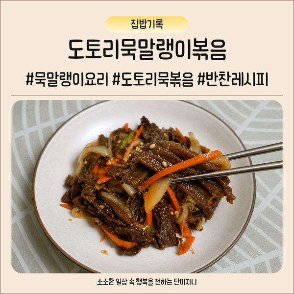 도토리묵말랭이볶음 쫄깃한 도토리묵 요리 밑반찬 만들기