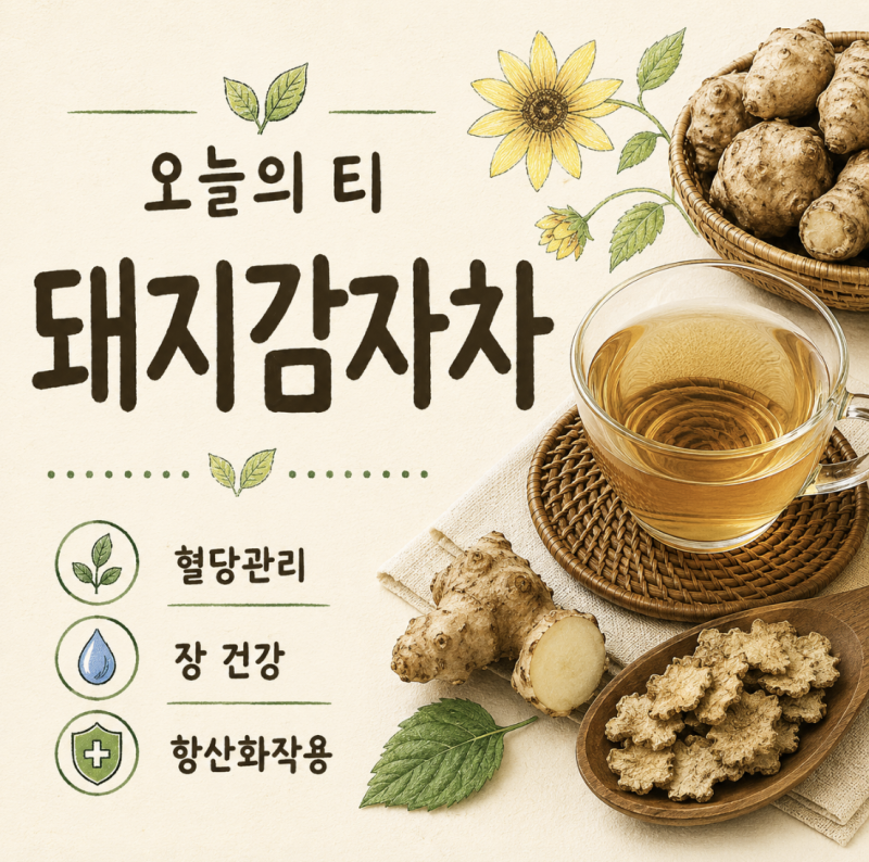돼지감자차 효능과 부작용 | 식후 당 관리와 장 건강 [오늘의 티]