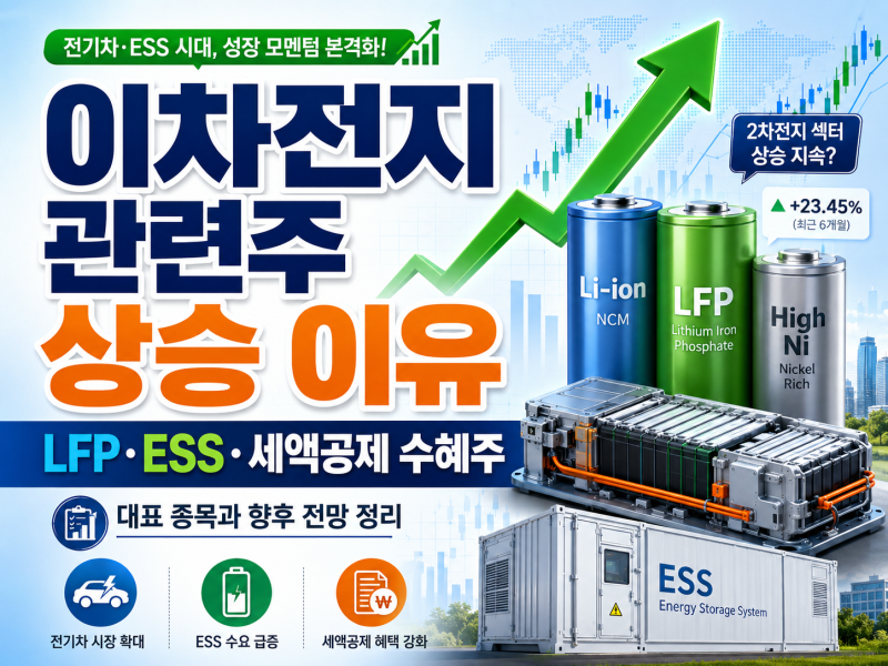 이차전지 관련주 상승 이유｜LFP·ESS·세액공제 수혜주와 향후 전망