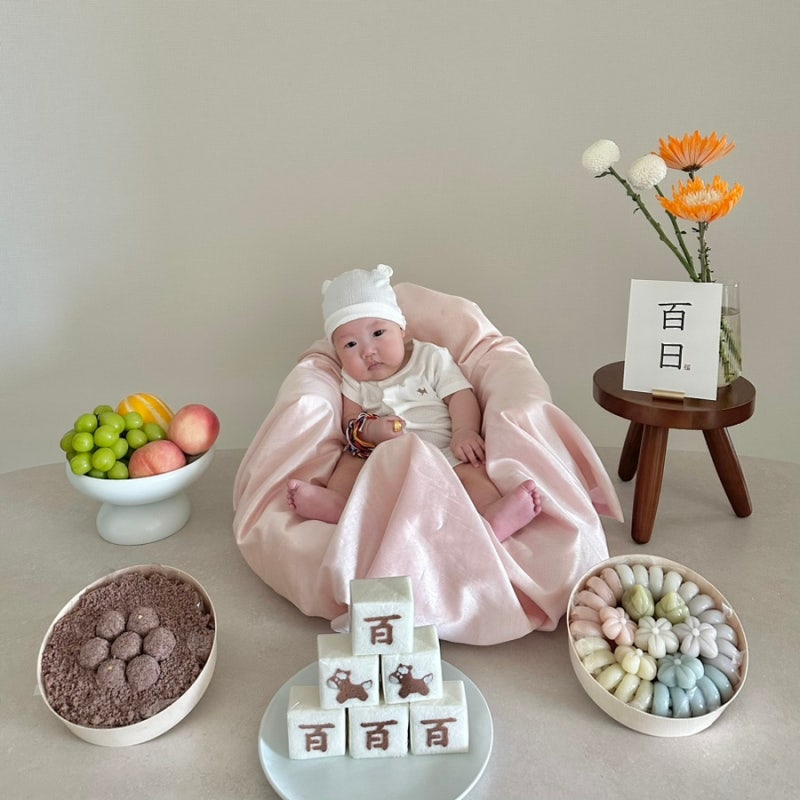 셀프 백일상 차리기｜아기 백일상 준비물, 자연광 촬영꿀팁, 보정방법까지