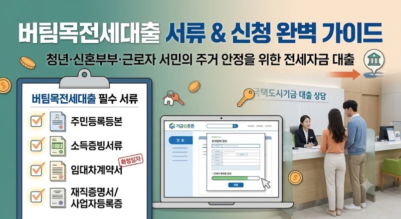 버팀목전세대출 서류, 버팀목전세대출 신청 (은행 방문 전 필수 체크)